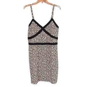 NWT BEBE Leopard Print 90s Style Slip Dress | Size 8